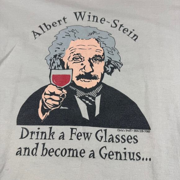 Vintage Albert Einstein "Wine-Stein" T-Shirt - Large - Picture 3 of 5